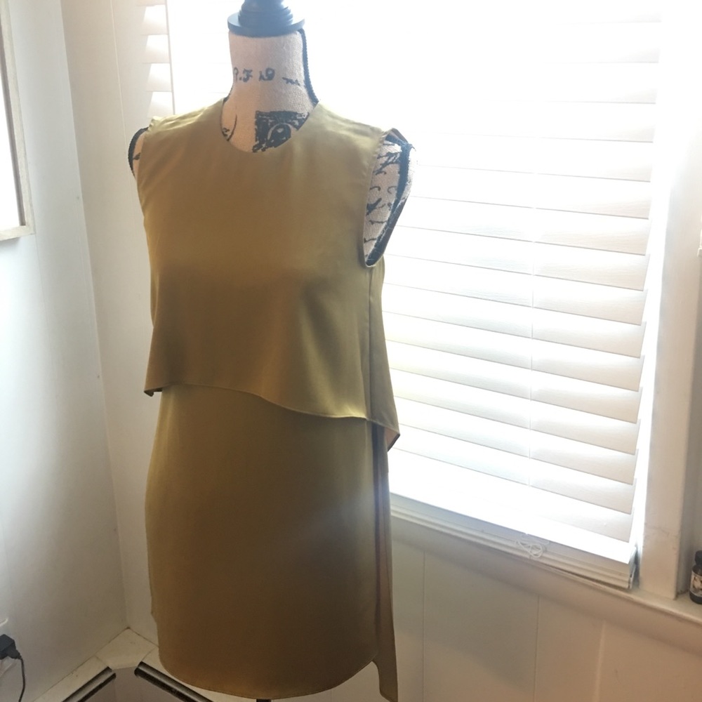 NWT BCBG olive silk dress or blouse